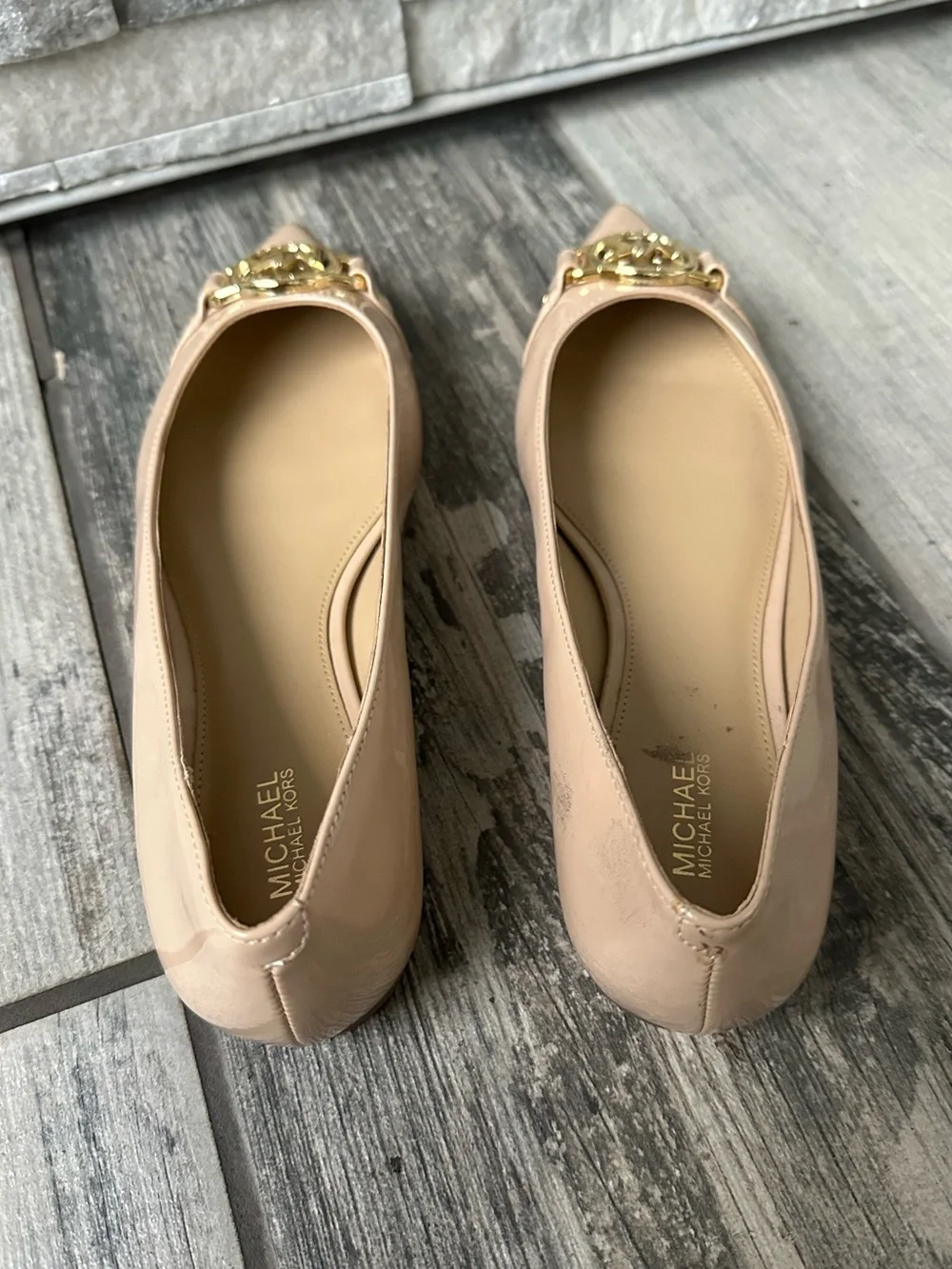 Michael Kors Rory Point Toe Ballet Flat  Neutral/ Nude Size 8.5